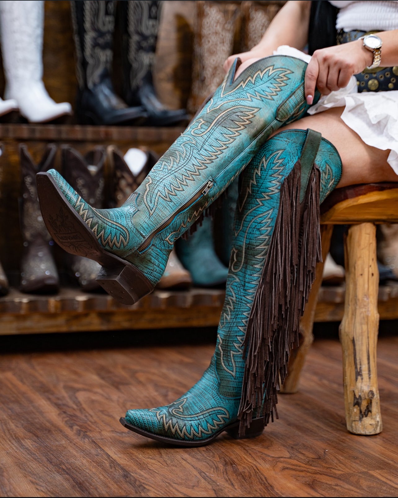 Lizard Turquesa Cowboy Boots