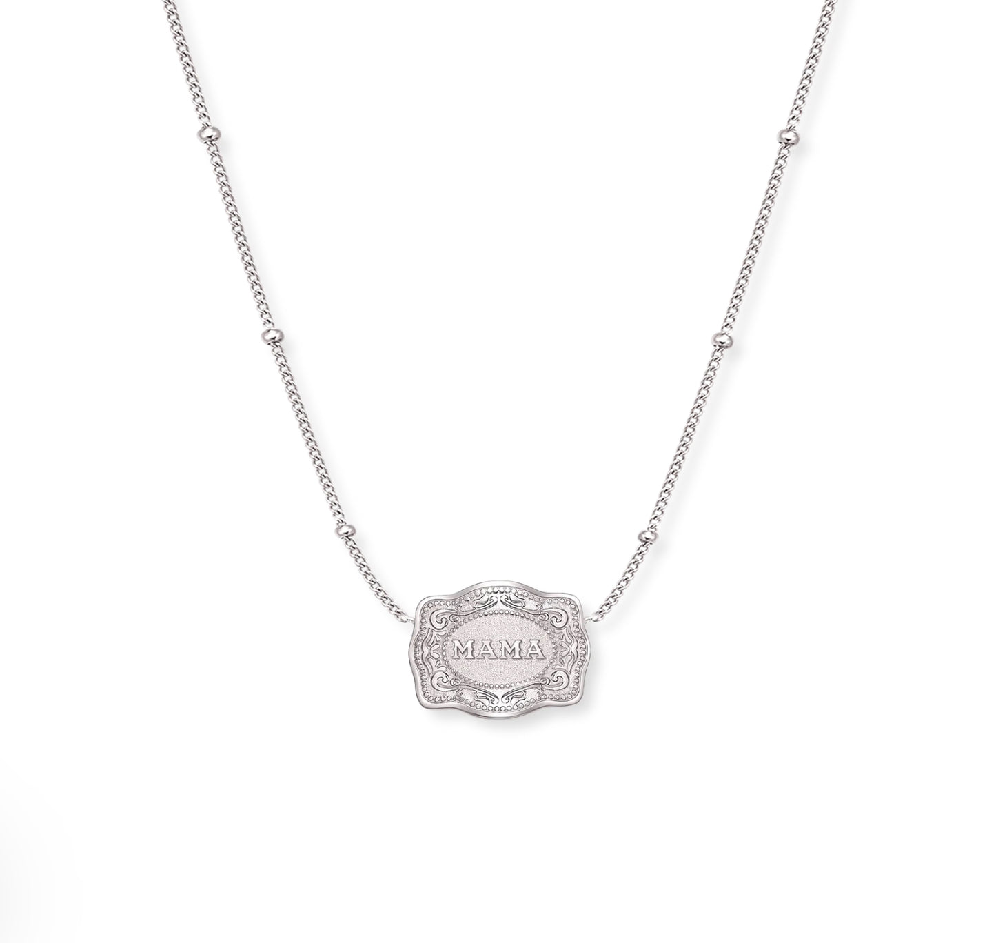 Ultra Mini Belt Buckle Necklace (Mama)