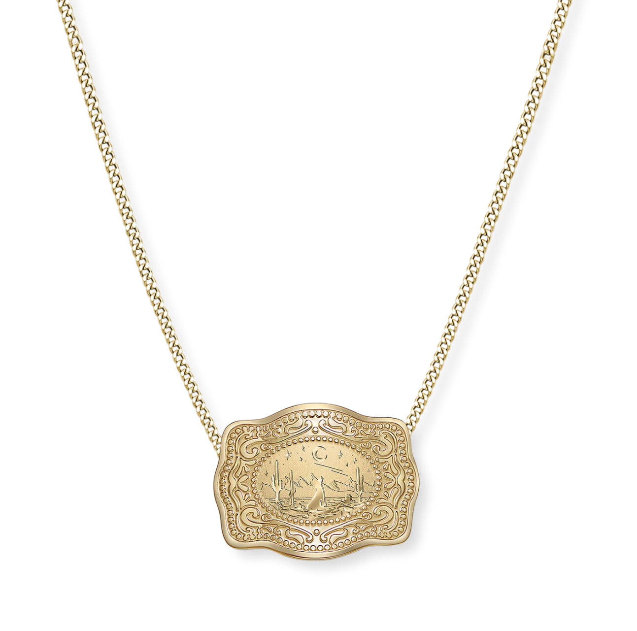 Mini Belt Buckle Necklace (Lone Wolf)