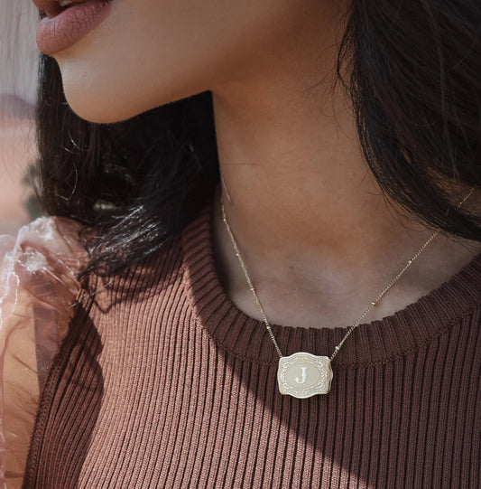SpurWest Mini Belt Buckle Necklace (Initial)