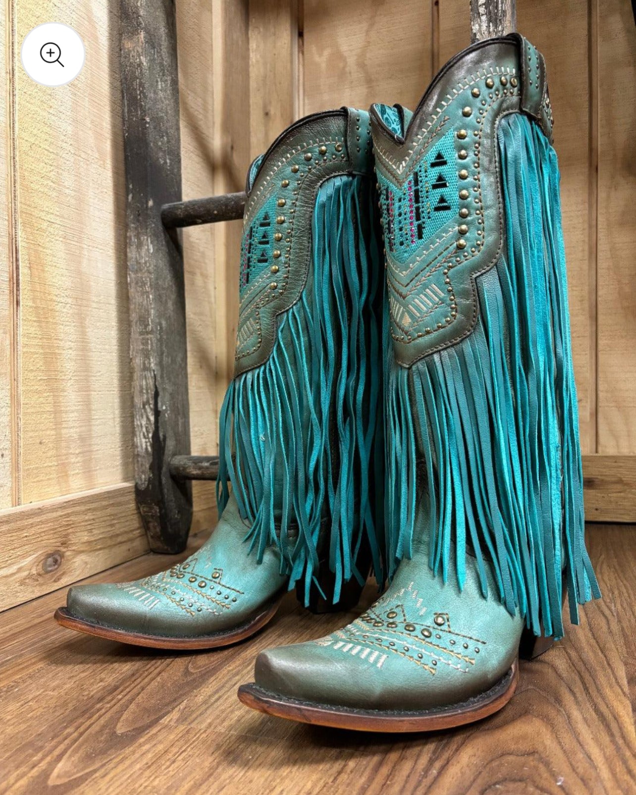 Corral Turquoise Fringe Cowboy Boots