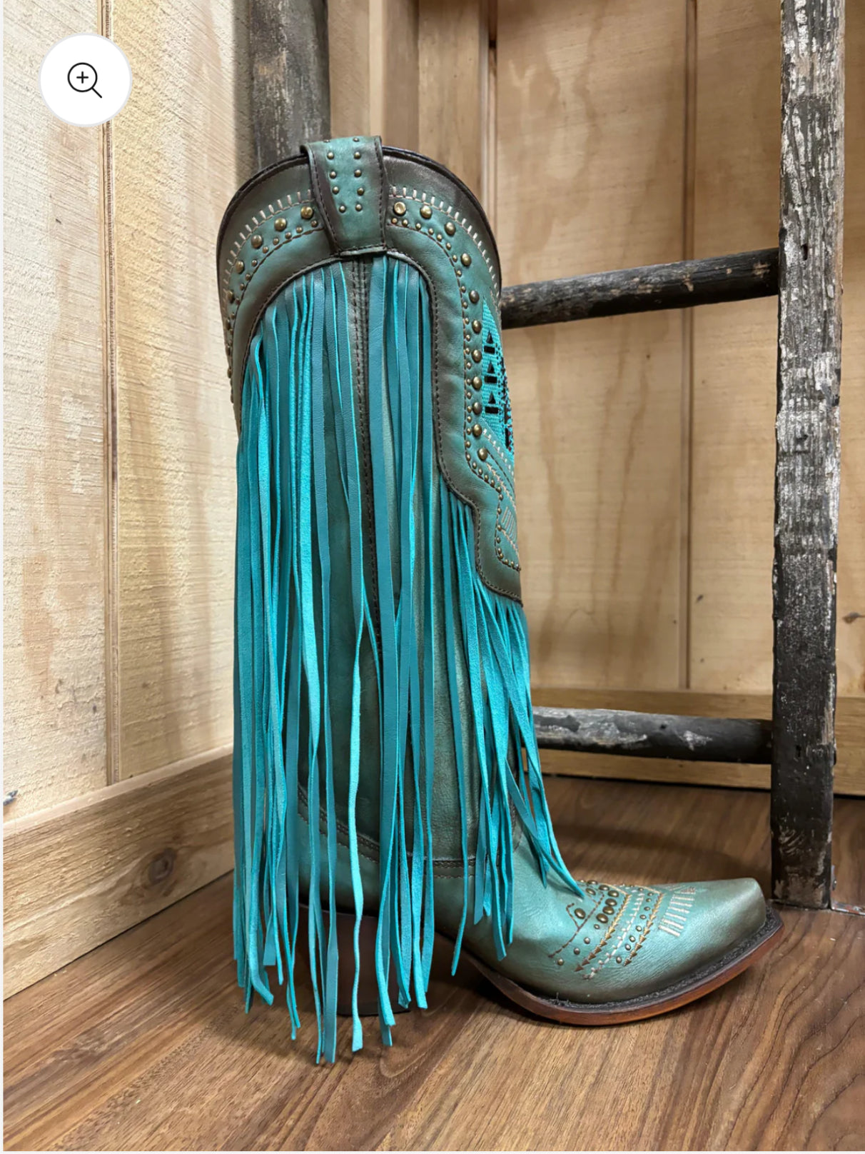 Corral Turquoise Fringe Cowboy Boots