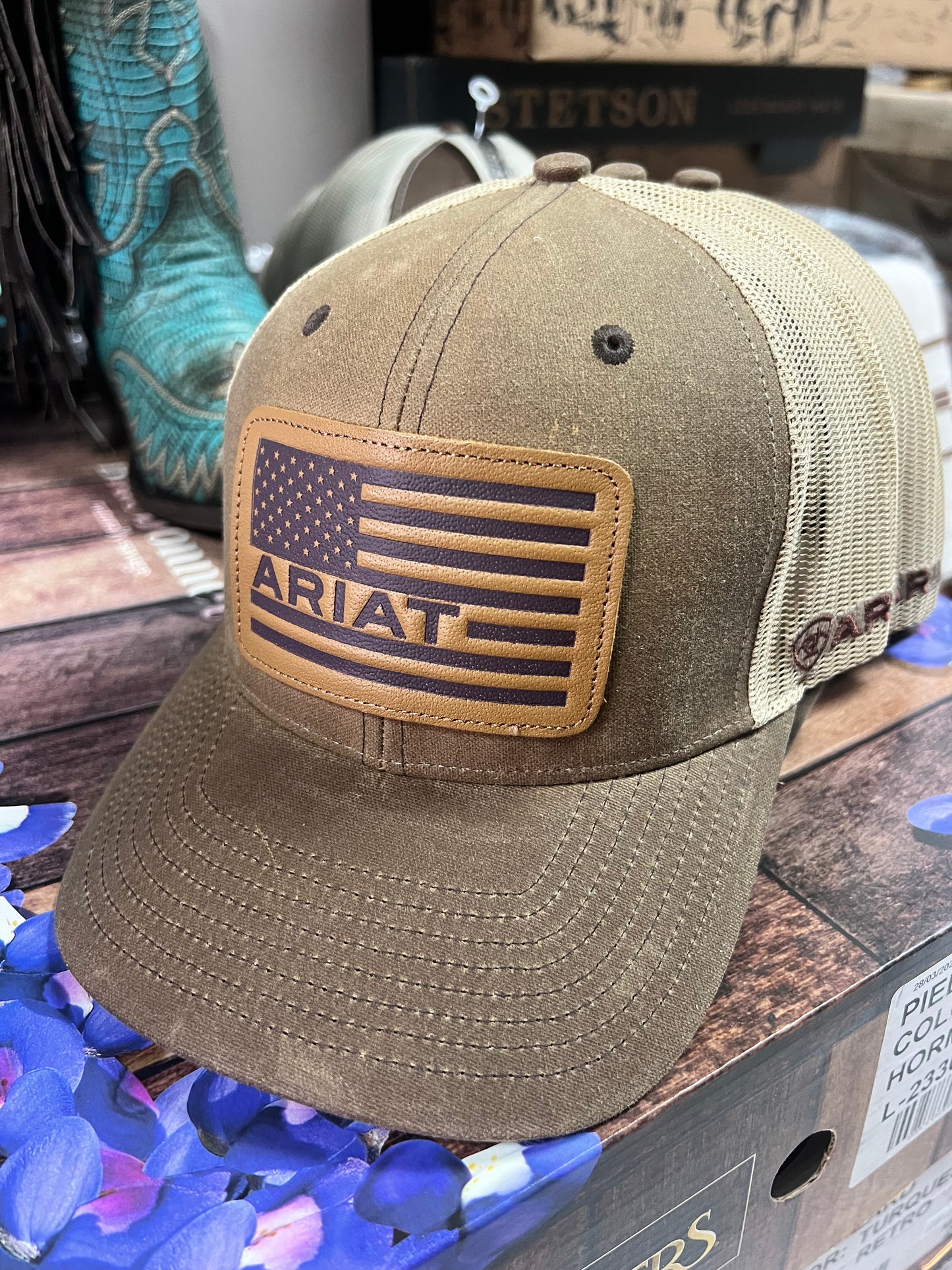 Brown Ariat USA Cap