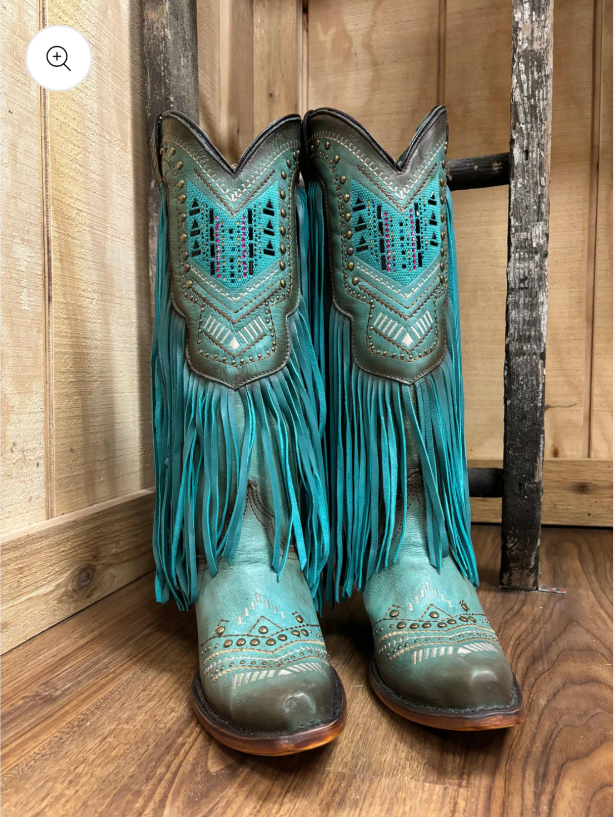 Corral Turquoise Fringe Cowboy Boots