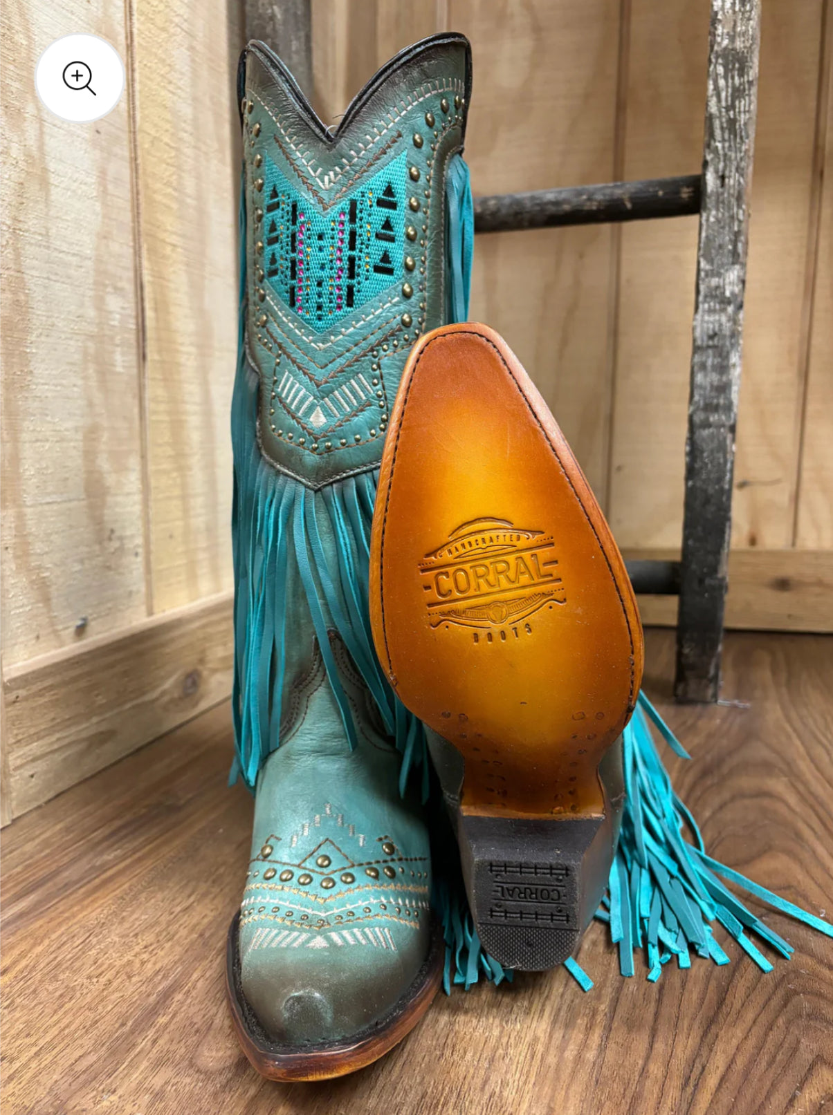 Corral Turquoise Fringe Cowboy Boots