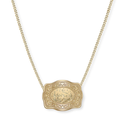 Mini Belt Buckle Necklace (Lone Wolf)