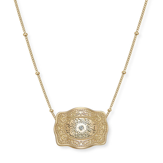Mini Belt Buckle Necklace (Amelia Rose)