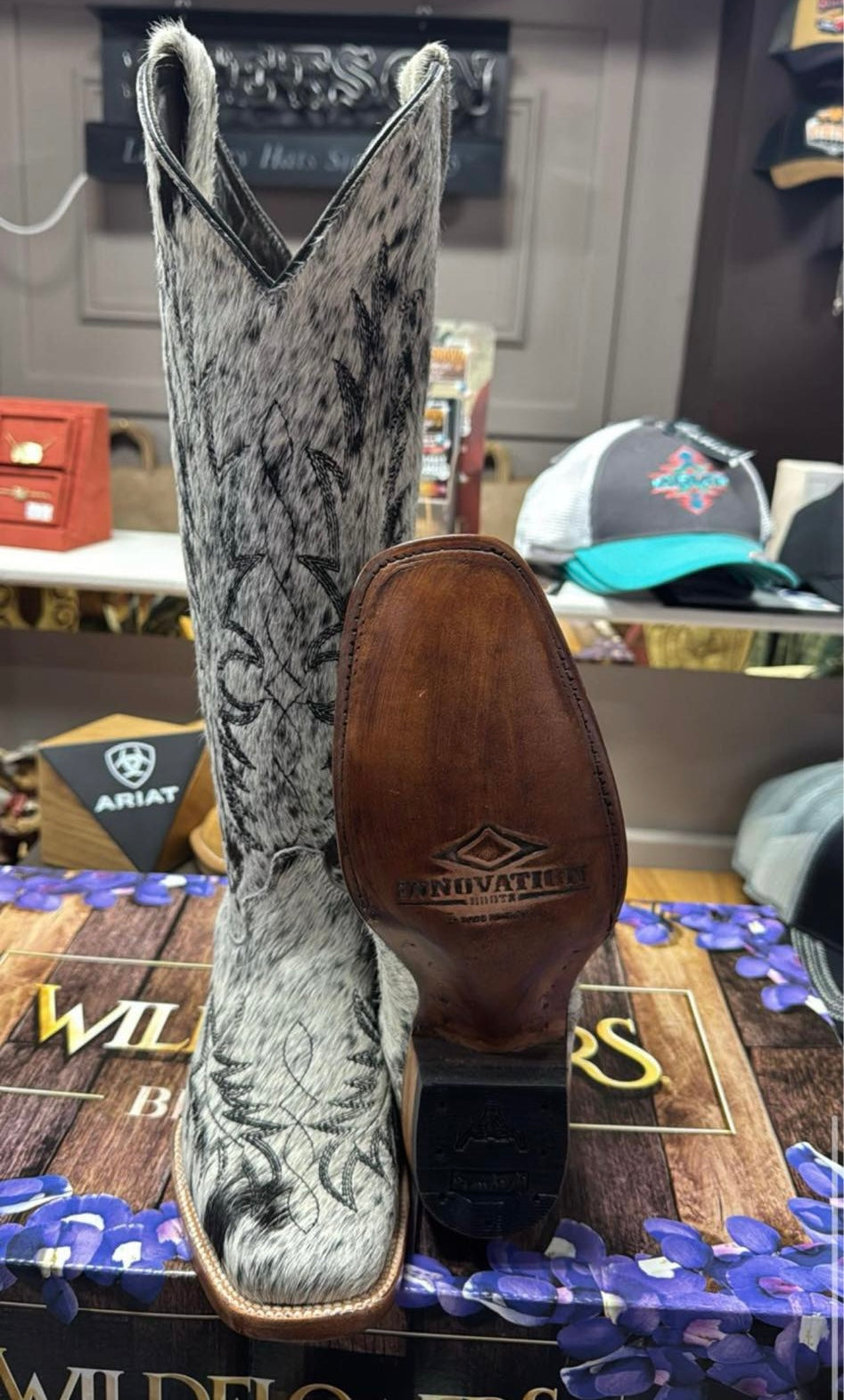 Cowhide Cowboy Boots UK 7 (Reserved)